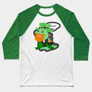 Irish Saint Patricks Day Dinosaur Rawr Baseball T-Shirt